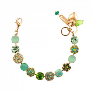 Bratara placata cu Aur roz de 24K, cu cristale Swarovski, Fern | 4245/3SO1-M2143RG-Verde-1019