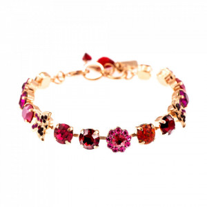 Bratara placata cu Aur roz de 24K, cu cristale Swarovski, FireFly | 4063SO1-M2140RG-Rosu-1239