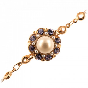 Bratara placata cu Aur roz de 24K, cu cristale Swarovski, Romance | 4417/1-139-10RG-Multicolor-1539
