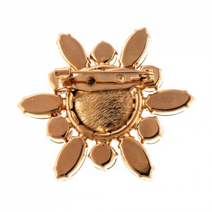 Brosa placata cu Aur roz de 24K, cu cristale Swarovski, Antigua | 2123-223-1RG-Roz-1619