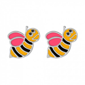 Cercei Argint 925 pentru copii, Funny Bee - Pink Wings-Multicolor-8289