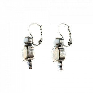 Cercei placati cu Argint 925, cu cristale Swarovski, Forever | 1413/3-5087SP6-Alb-5949