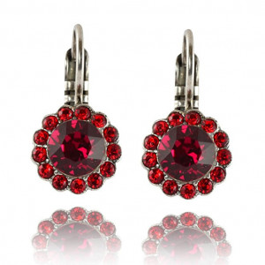 Cercei placati cu Argint 925, cu cristale Swarovski, Lady In Red | 1133-1070SP6-Rosu-2209