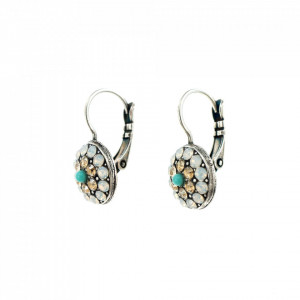 Cercei placati cu Argint 925, cu cristale Swarovski, Sapphire Sky | 1416-807SP6-Multicolor-5969