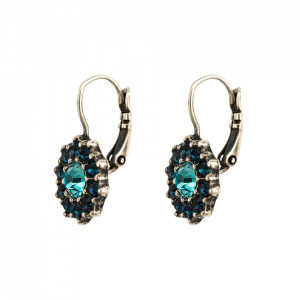 Cercei placati cu Argint 925, cu cristale Swarovski, Nightfall | 1157-1114SP6-Albastru-5699