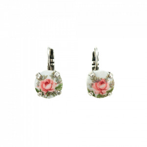 Cercei placati cu Argint 925, cu cristale Swarovski, Seashell | 1445-13831SP6-Multicolor-6019