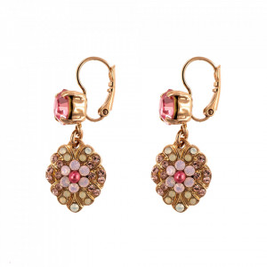 Cercei placati cu Aur roz de 24K, cu cristale Swarovski, Antigua | 1026/2-223-1RG6-Roz-1639