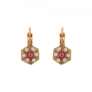 Cercei placati cu Aur roz de 24K, cu cristale originale, Antigua | 1456-223-1RG6