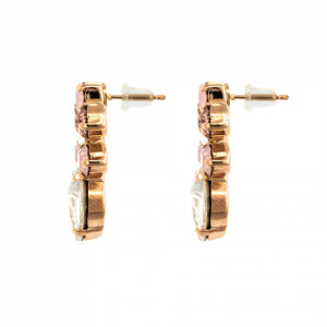 Cercei placati cu Aur roz de 24K, cu cristale Swarovski, Aura | 1628/1-1112RG2-Multicolor-6509