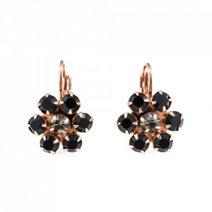 Cercei placati cu Aur roz de 24K, cu cristale originale, Black Diamond | 1119-1073RG6