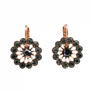 Cercei placati cu Aur roz de 24K, cu cristale originale, Black Diamond | 1195/1-747RG6