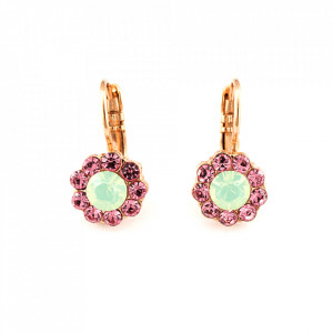Cercei placati cu Aur roz de 24K, cu cristale originale, California Dreaming | 1379-1028RG6