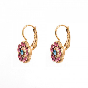 Cercei placati cu Aur roz de 24K, cu cristale Swarovski, Cotton Candy - The Sweet Life | 1220-144RG6-Multicolor-5869