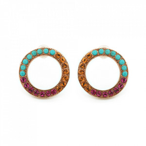 Cercei placati cu Aur roz de 24K, cu cristale originale, Happy Days | 1427-1007rg2