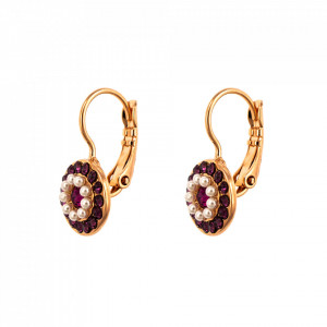 Cercei placati cu Aur roz de 24K, cu cristale originale, Take my Breath Away| 1344-1156RG6