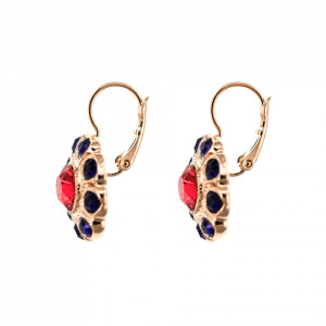 Cercei placati cu Aur roz de 24K, cu cristale Swarovski, Xenia - Odyssey | 1205-1091RG6-Multicolor-5809