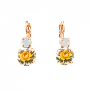 Cercei placati cu Aur roz de 24K, cu cristale originale, Yellow Brick Road | 1062-203RG6