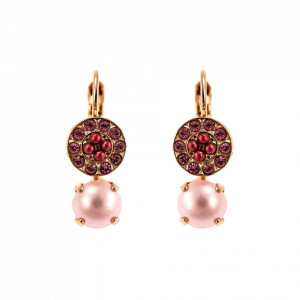 Cercei placati cu Aur roz de 24K, cu cristale Swarovski, Antigua | 1158-223-1RG6-Roz-5349