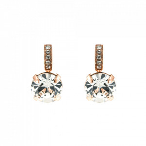 Cercei placati cu Aur roz de 24K, cu cristale Swarovski, April Lucky Birthstone | 1056-001001RG6-Transparent-1549