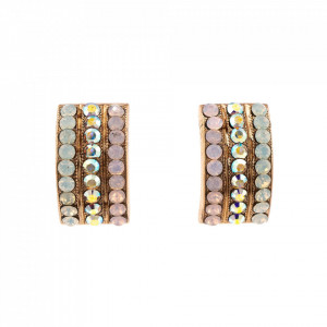 Cercei placati cu Aur roz de 24K, cu cristale Swarovski, Aura | 1359-1112RG2-Multicolor-5449