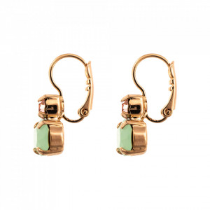 Cercei placati cu Aur roz de 24K, cu cristale Swarovski, California Dreaming | 1462-1067RG6-Vernil/Roz-9179