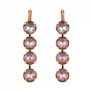 Cercei placati cu Aur roz de 24K, cu cristale Swarovski, Cappuccino DeLite | 1445/4-148148RG6-Multicolor-6029