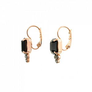 Cercei placati cu Aur roz de 24K, cu cristale Swarovski, Check Mate | 1009-280215RG6-Multicolor-1699