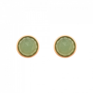 Cercei placati cu Aur roz de 24K, cu cristale Swarovski, Fern | 1110-M62RG2-Verde-1939