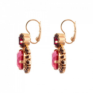 Cercei placati cu Aur roz de 24K, cu cristale Swarovski, FireFly | 1326/10-2140RG6-Rosu-5799