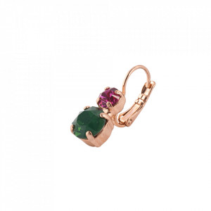 Cercei placati cu Aur roz de 24K, cu cristale Swarovski, Happy Days | 1190-1007RG6-Multicolor-5749