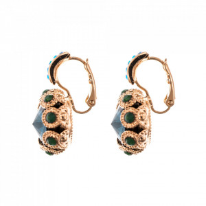Cercei placati cu Aur roz de 24K, cu cristale Swarovski, Julia | 1386-1316RG6-Albastru-5879
