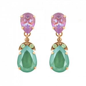 Cercei placati cu Aur roz de 24K, cu cristale Swarovski, Lavender | 1032/4-1910RG2-Multicolor-1419