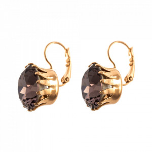 Cercei placati cu Aur roz de 24K, cu cristale Swarovski, Lavender | 1133/1-212RG6-Multicolor-2229