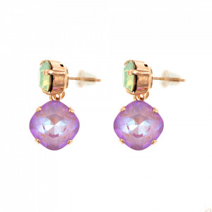Cercei placati cu Aur roz de 24K, cu cristale Swarovski, Lavender | 1326/0-1910RG2-Multicolor-5789