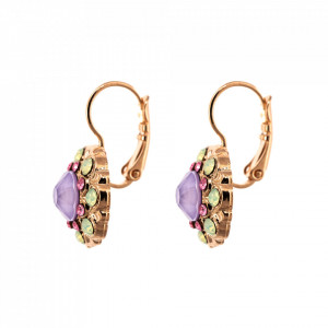 Cercei placati cu Aur roz de 24K, cu cristale Swarovski, Lavender | 1417-1910RG6-Multicolor-5979