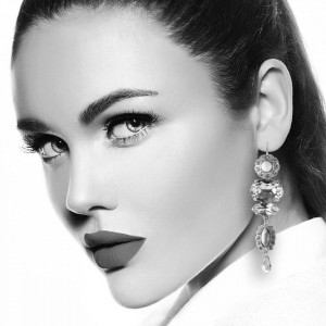 Cercei placati cu Aur roz de 24K, cu cristale Swarovski, Nightfall | 1076-1114RG6-Albastru-2069