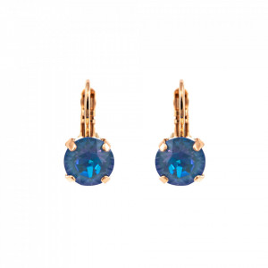 Cercei placati cu Aur roz de 24K, cu cristale Swarovski, Ocean DeLite | 1440-143RG6-Albastru-5769
