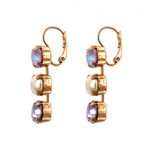 Cercei placati cu Aur roz de 24K, cu cristale Swarovski, Romance | 1440/1-139-10RG6-Multicolor-6379