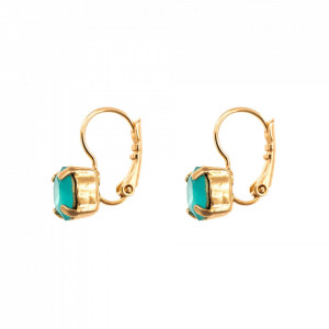 Cercei placati cu Aur roz de 24K, cu cristale Swarovski, Sapphire Sky | 1440-029RG6-Verde-6069