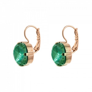 Cercei placati cu Aur roz de 24K, cu cristale Swarovski, Silky Sage DeLite | 1326/4-169RG6-Verde-5819
