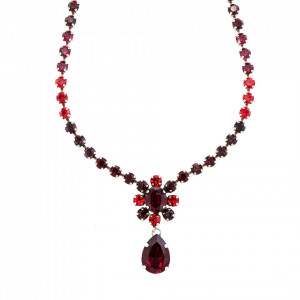 Colier placat cu Argint 925, cu cristale Swarovski, Lady In Red | 3156/2-1070SP-Rosu-6119