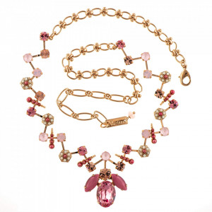 Colier placat cu Aur roz de 24K, cu cristale Swarovski, Antigua | 3420-223-1RG-Roz-6699