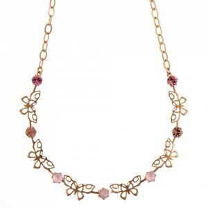 Colier placat cu Aur roz de 24K, cu cristale Swarovski, Antigua | 3636-223-1RG-Roz-6269
