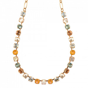 Colier placat cu Aur roz de 24K, cu cristale Swarovski, Gardenia | 3252SO1-M1913RG-Alb-6189
