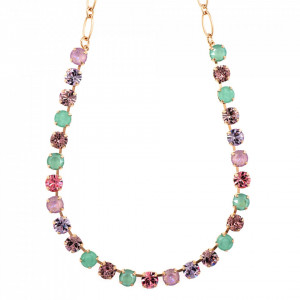 Colier placat cu Aur roz de 24K, cu cristale Swarovski, Lavender | 3252-1910RG-Multicolor-6159