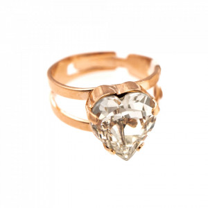 Inel placat cu Aur roz de 24K, cu cristale originale, Aura | 7100/2-001RG