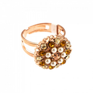 Inel placat cu Aur roz de 24K, cu cristale originale, Breakfast at Tiffany’s | 7217-2010RG