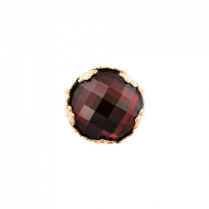 Inel placat cu Aur roz de 24K, cu cristale Swarovski, Happy | 7220-502ARG-Rosu-7899