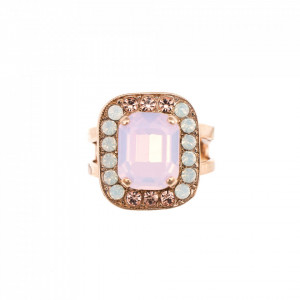 Inel placat cu Aur roz de 24K, cu cristale Swarovski, Tiara Day | 7040/1-2333RG-Multicolor-7839