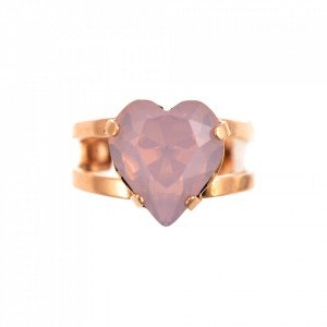 Inel placat cu Aur roz de 24K, cu cristale Swarovski, Antigua | 7100/2-395RG-Roz-8209
